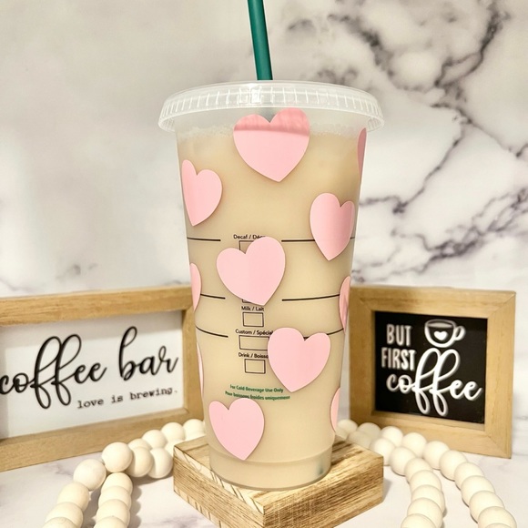 💝 Starbucks Cup with Hearts | Starbucks Cup | Starbucks Cup Personalized💝 - Picture 4 of 5